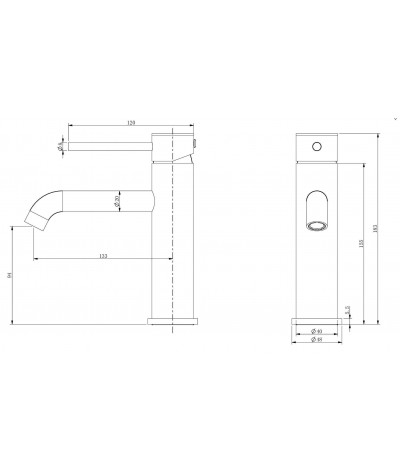 Robinet, mitigeur rond design doré LB-8143GY