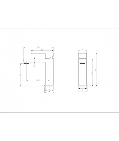 Robinet, mitigeur carré design doré LB-M8140GY