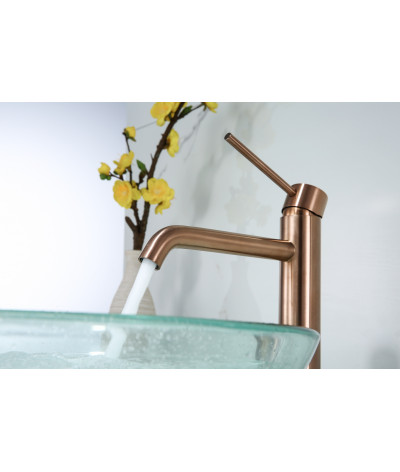 Robinet, mitigeur rond rehaussé design cuivré, LB-M8144RGY