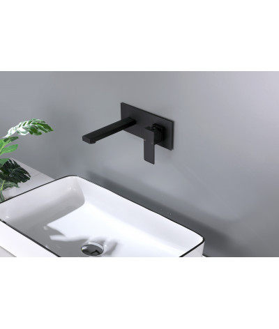 Robinet, mitigeur encastrable carré design noir, LB-M811017B