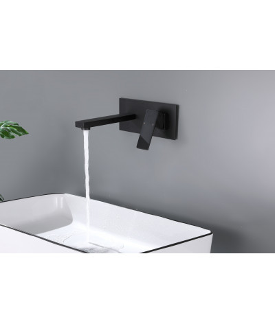 Robinet, mitigeur encastrable carré design noir, LB-M811017B