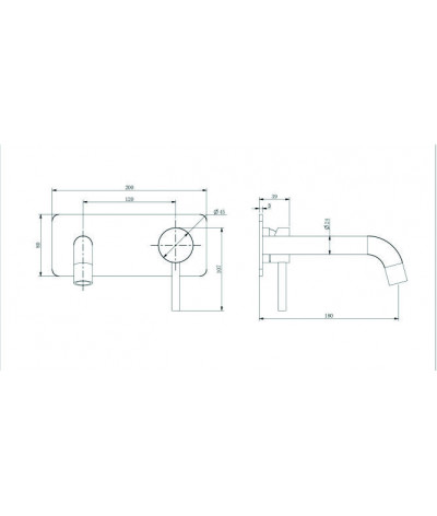 Robinet, mitigeur encastrable rond design noir, LB-M811015B
