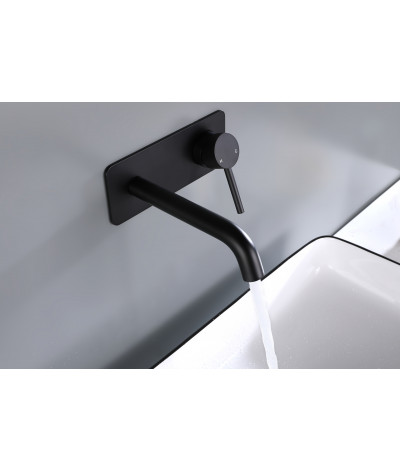 Robinet, mitigeur encastrable rond design noir, LB-M811015B