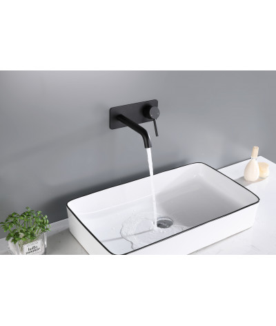 Robinet, mitigeur encastrable rond design noir, LB-M811015B