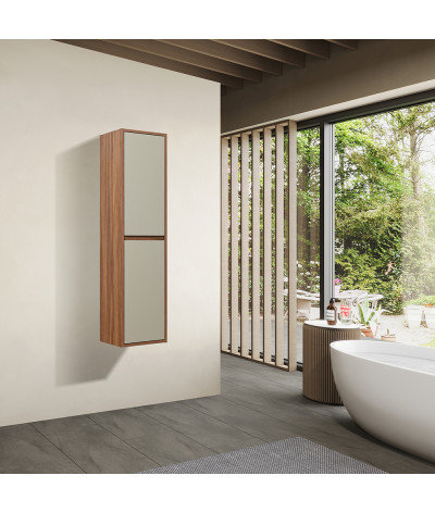 Colonne salle de bain bois et vert LB-C1002