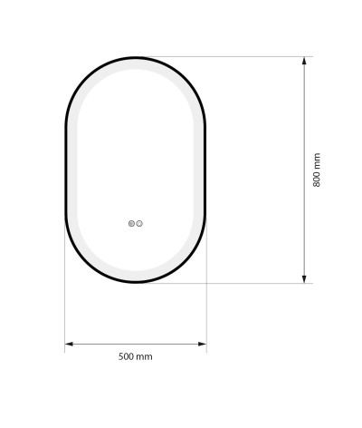 Miroir salle de bain LED ovale anti buée avec cadre en aluminium noir