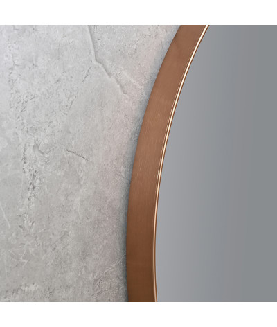 Miroir salle de bain LED rond cuivré avec anti buée
