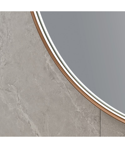 Miroir salle de bain LED rond cuivré avec anti buée