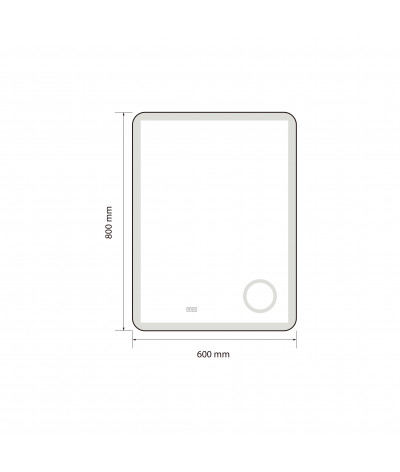 Miroir salle de bain LED anti buée avec cadre en aluminium noir et loupe x3 LB-4685B