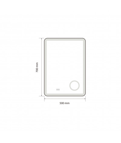 Miroir salle de bain LED anti buée avec cadre en aluminium noir et loupe x3 LB-4685B