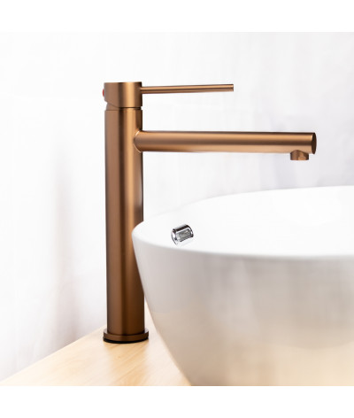Robinet, mitigeur rond rehaussé design cuivré LB-M8159RGY