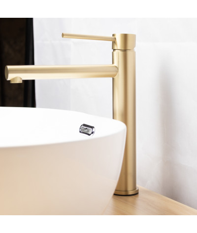 Robinet, mitigeur rond rehaussé design doré LB-M8159GY