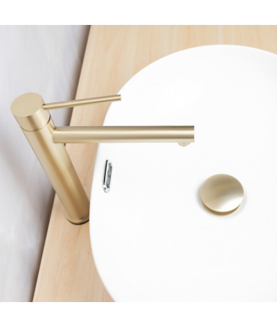 Robinet, mitigeur rond rehaussé design doré LB-M8159GY