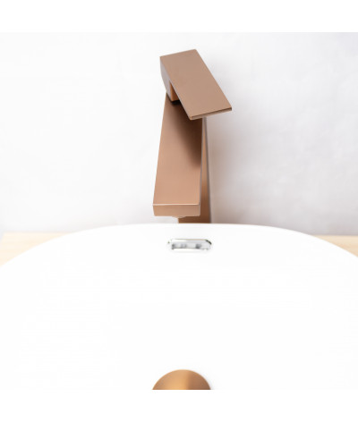 Robinet, mitigeur rehaussé carré design cuivré LB-M8141RGY