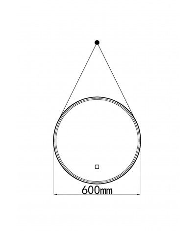 Miroir salle de bain LED rond suspendu avec cadre noir LB-356060B