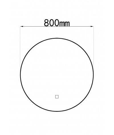 Miroir salle de bain LED rond avec cadre noir LB-338080