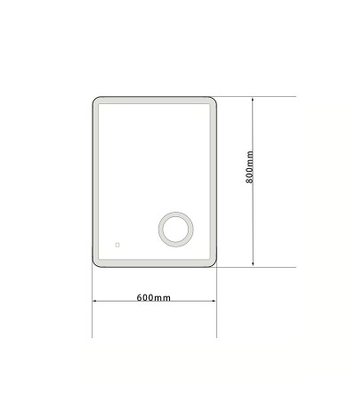 Miroir salle de bain LED avec cadre noir et loupe x3 LB-4685B