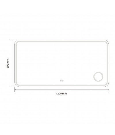 Miroir salle de bain LED rectangulaire anti buée avec LED 3 couleurs et loupe x3 LB-3612