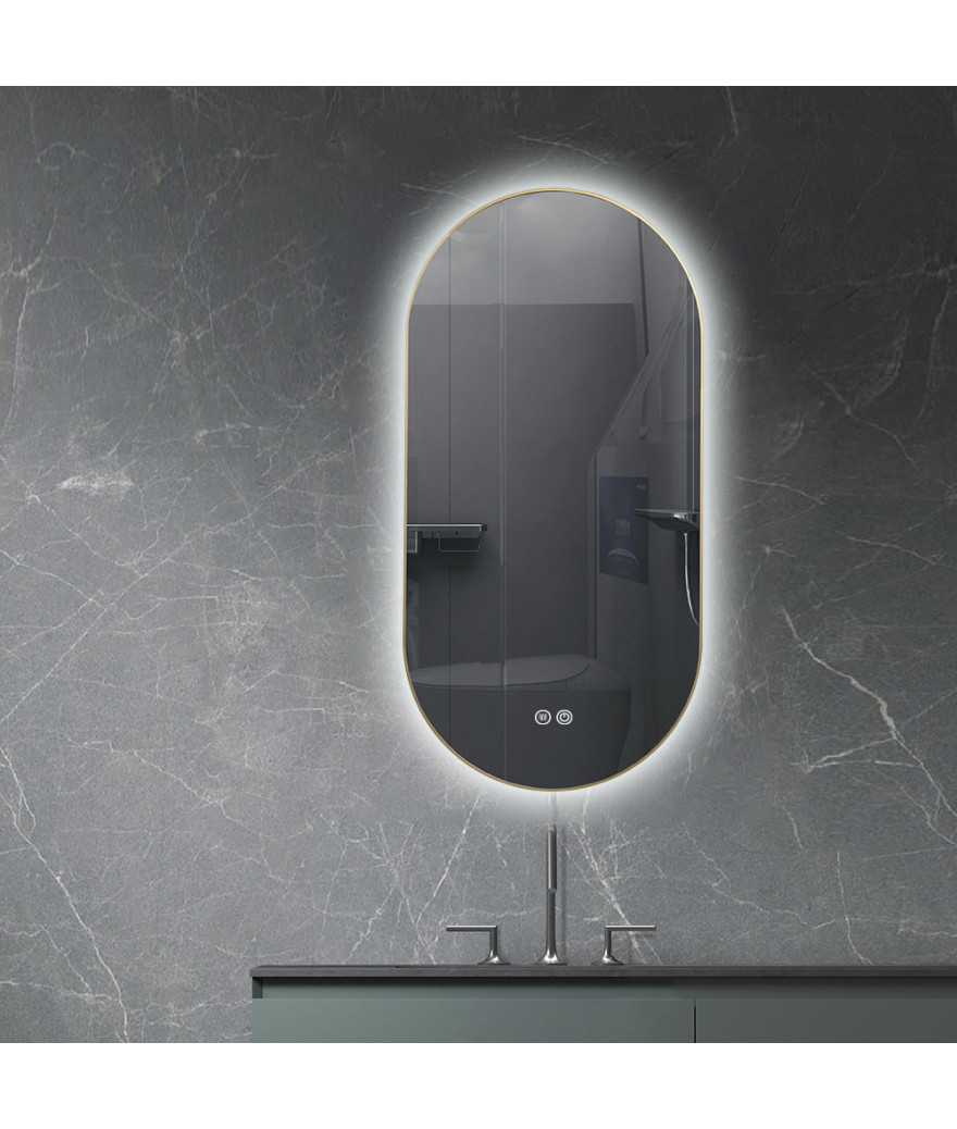 Miroir de salle de bain LED oval