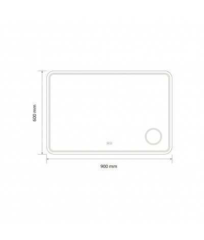 Miroir salle de bain LED rectangulaire anti buée avec LED 3 couleurs et loupe x3 LB-3612