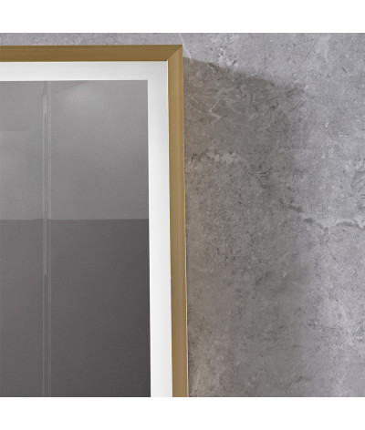 Miroir salle de bain LED anti buée avec cadre doré LB-126080G