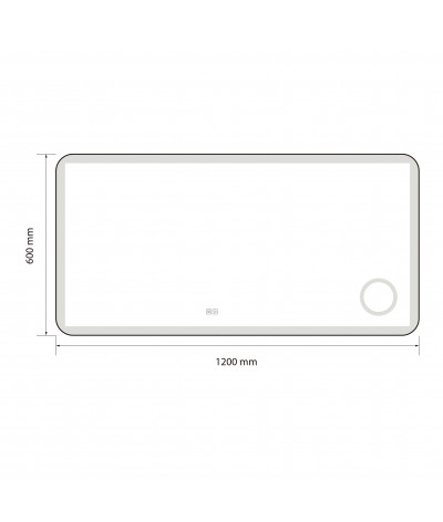 Miroir salle de bain LED anti buée avec cadre en aluminium noir et loupe x3 LB-4685B