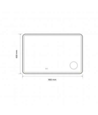 Miroir salle de bain LED anti buée avec cadre en aluminium doré et loupe x3 LB-4685G