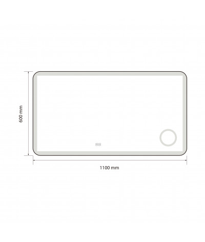 Miroir salle de bain LED anti buée avec cadre en aluminium doré et loupe x3 LB-4685G