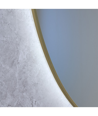 Miroir salle de bain LED ovale anti buée avec cadre doré LB-4646G