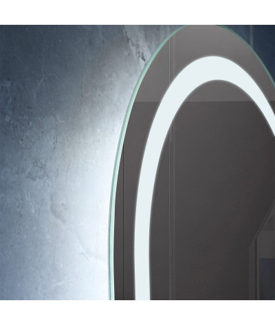 Miroir salle de bain LED ovale anti buée et LED 3 couleurs LB-4958