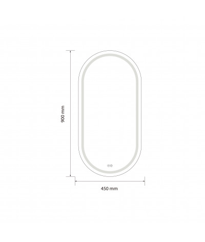 Miroir salle de bain LED ovale anti buée et LED 3 couleurs LB-4958